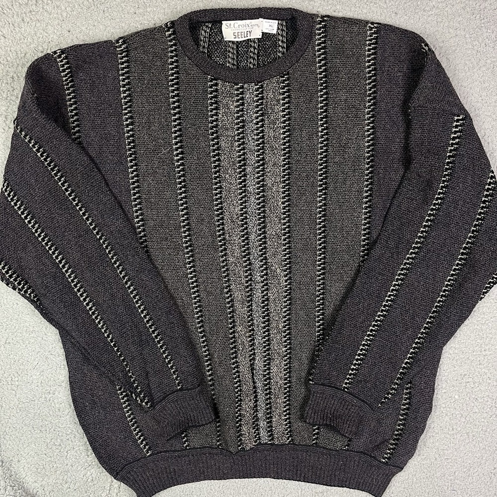 Vintage St. Croix Knits Seeley Sweater Wool Blend Made in USA Pullover Men's XL